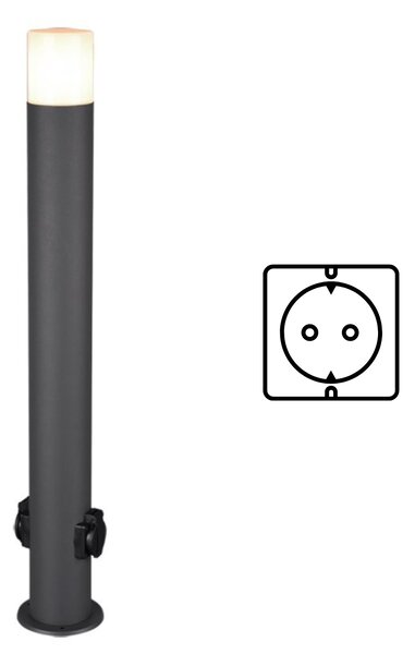 Trio 424067142 venkovní sloupkové svítidlo se 2 zásuvkami Hoosic 1x28W | E27 - typ schuko