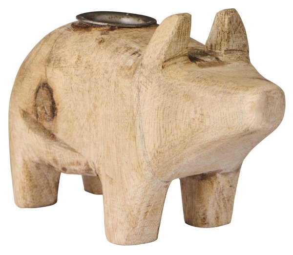 Dřevěný svícen Nature Pig – větší