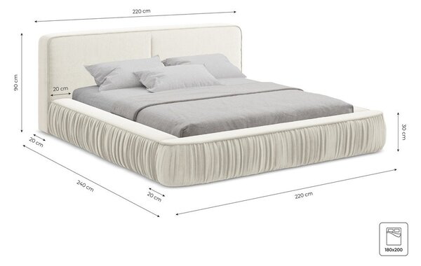 Čalouněná dvoulůžková postel v terakotové barvě s úložným prostorem s roštem 180x200 cm Keoni – Makamii