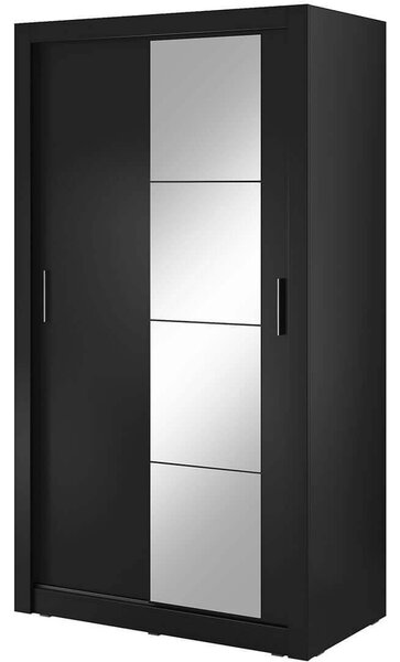 Šatní skříň 120 cm s posuvnými dveřmi MAWELYN 7 - černá