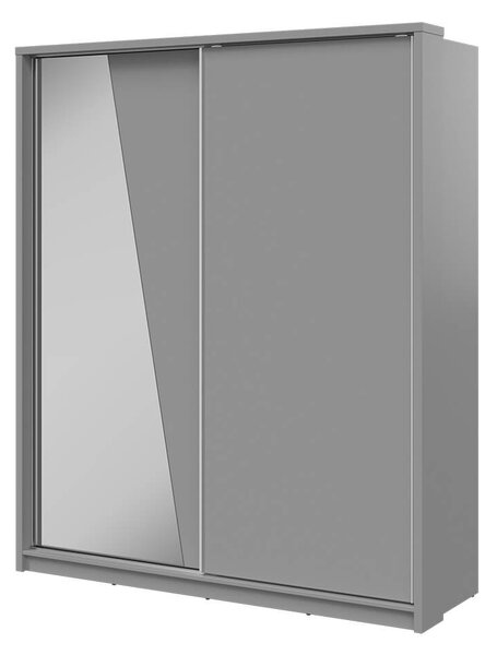 Šatní skříň 180 cm s posuvnými dveřmi MAWELYN 15 - šedá