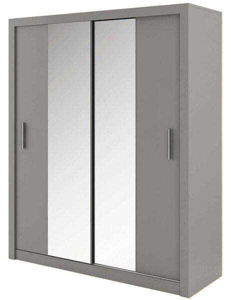 Zrcadlová šatní skříň 180 cm NALDO 4 - šedá