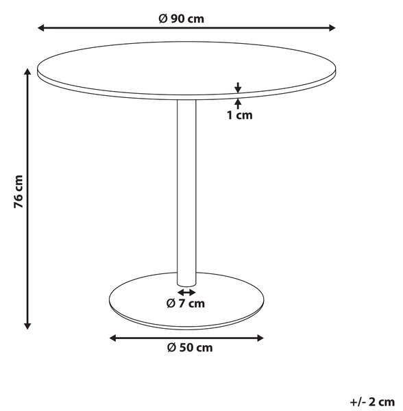 Jídelní stůl TINO Světle béžová 90 cm 90 cm