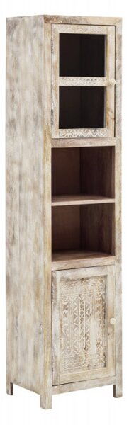 Masivní designová skříňka do koupelny Bitny vyšší z mangového dřeva