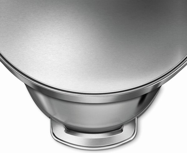 Pedálový odpadkový koš Simplehuman – 60 l, půlkulatý, kartáčovaná ocel, FPP, rám na sáčky