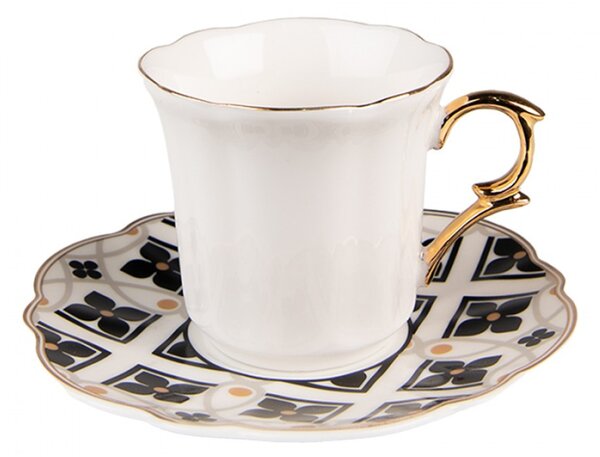Bílý porcelánový šálek s barevným podšálkem Tasse – 95 ml