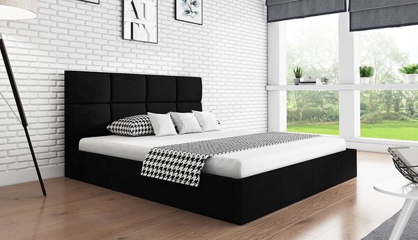 Čalouněná jednolůžková postel CAROLE - 120x200, černá
