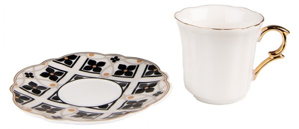 Bílý porcelánový šálek s barevným podšálkem Tasse – 95 ml