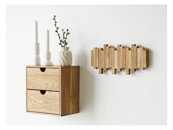 Nástěnný věšák z dubového dřeva v přírodní barvě 3 cm Caltra – House Nordic