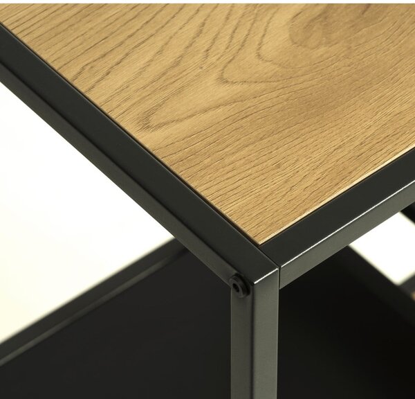 Černá/v přírodní barvě knihovna v dekoru dubu 80x146x35 cm Altino – Unique Furniture