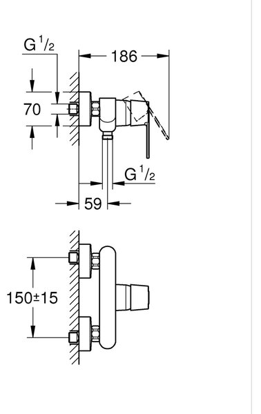 Grohe Get sprchová baterie nastěnná černá 328882430