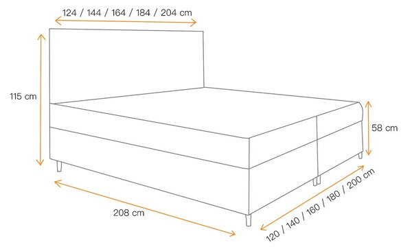 Postel boxspring s úložným prostorem BRIGITA - 140x200, hnědá 1 + topper ZDARMA