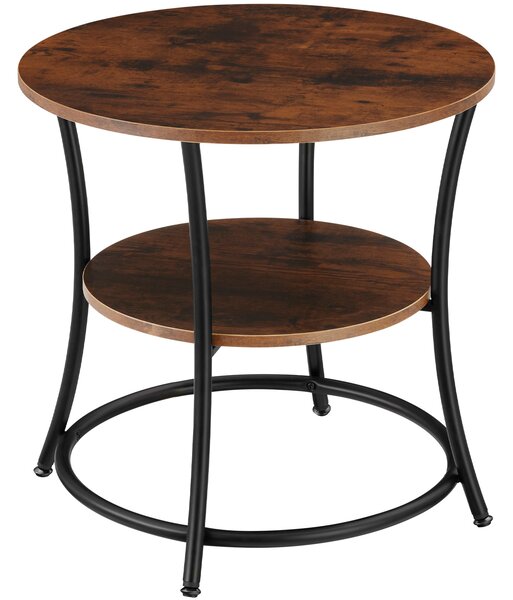 Tectake 404445 odkládací stolek saint louis 55x56cm - industriální dřevo tmavé, rustikální