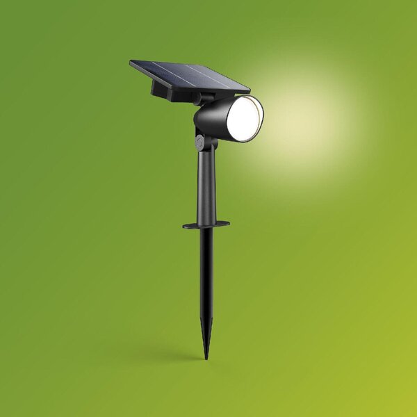 Philips Ashlyn UltraEfficient venkovní solární zemní LED reflektor 1,4W 150lm 2700K IP44, černý