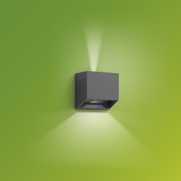 Philips Alix UltraEfficient venkovní nástěnné LED svítidlo 4,3W 800lm 2700K IP44, antracitové
