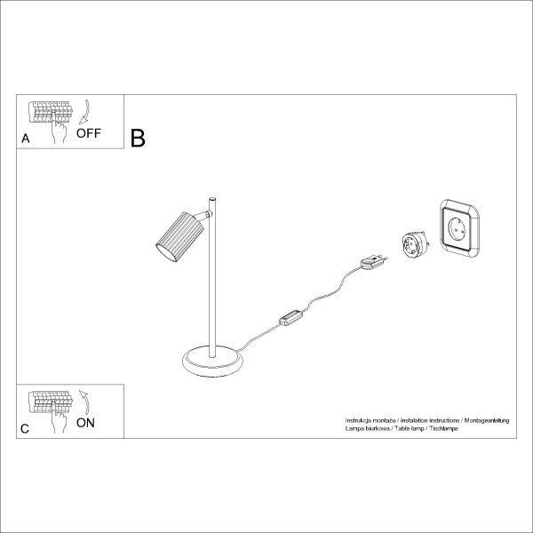 Sollux SL.1586 - Stolní lampa KARBON 1xGU10/10W/230V černá