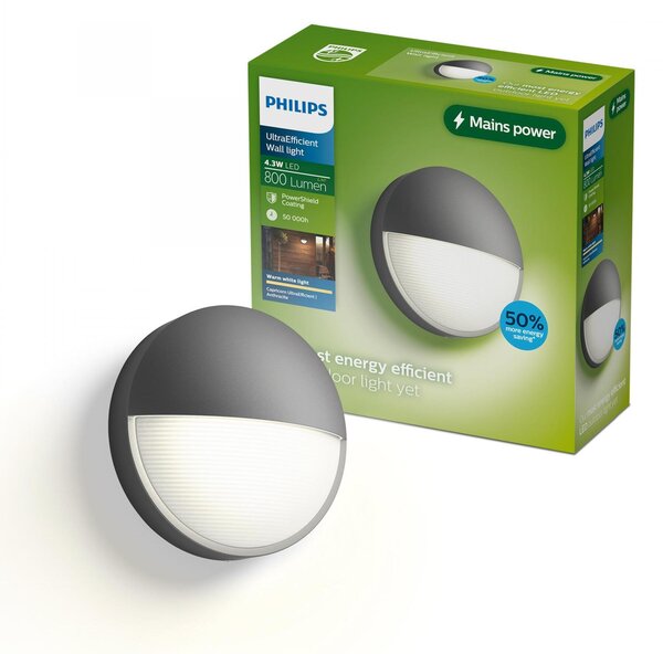 Philips Capricorn nástěnné svítidlo 4,3W 2700K antracit