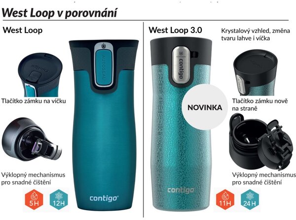 Contigo Termohrnek West Loop 3.0 470 ml, Crystal Agave