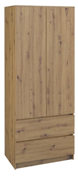 Šatní skříň 90 cm s šuplíky TAAVI - dub artisan
