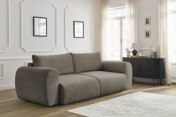 -25 % Dny MOMENTI– Bobochic Paris Hnědá rozkládací pohovka Lucien 257 cm