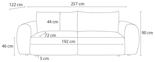 -25 % Dny MOMENTI– Bobochic Paris Tmavě modrá rozkládací pohovka Lucien 257 cm