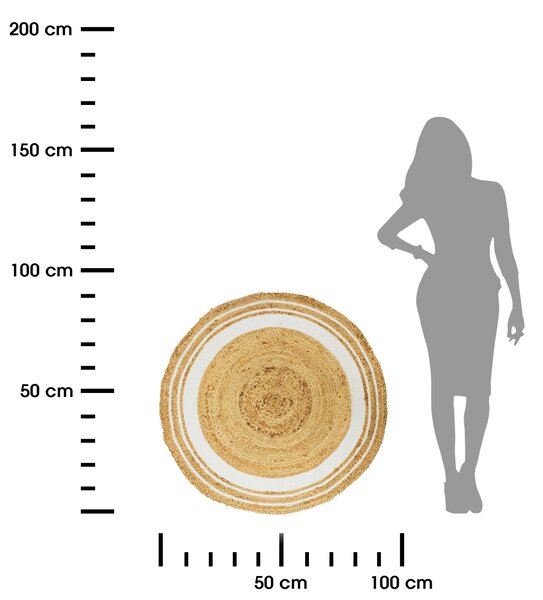 Koberec Boho Ring, (fi) 90 cm, béžová/bílá