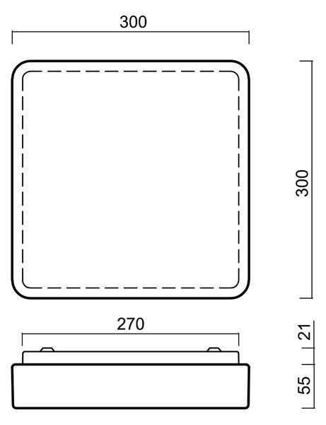 OS TIL56155 TILIA 1 stropní/nástěnné plastové svítidlo bílá IP54 2x25W E27 - OSMONT