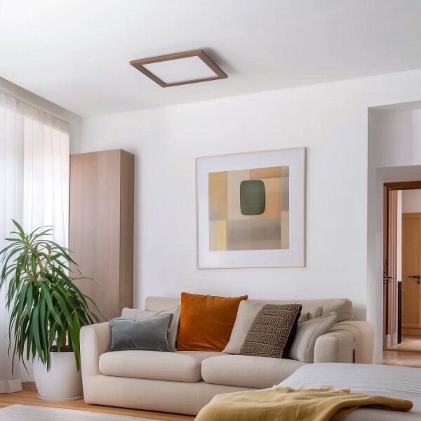 Brilagi -LED Stropní svítidlo SLIMFRAME WOOD LED/36W/230V 49,5x49,5 cm tm. hnědá