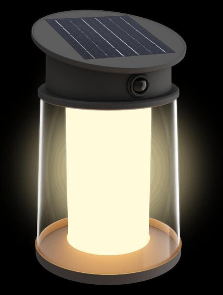 Philips Juda UltraEfficient solární LED svítidlo se senzorem 3,2W 500lm 2700K IP44 kulaté, černé