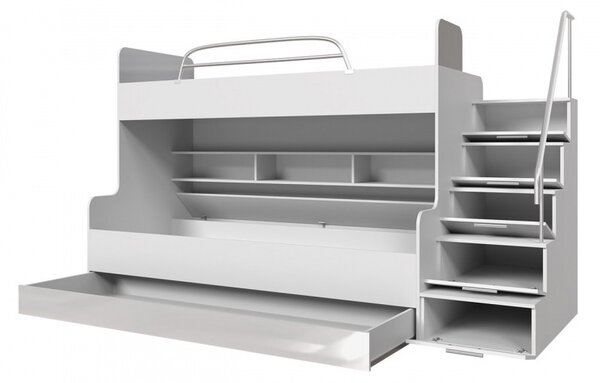 Dětská patrová postel RENI 2 - 90x200, bílá