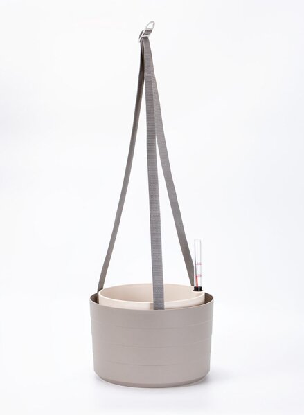 Plastia Samozavlažovací závěsná žardina Berberis 26 cm trojzávěs taupe/slonová kost