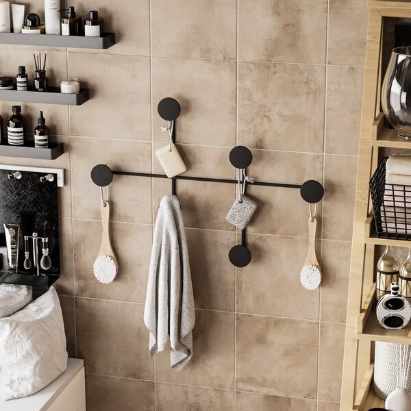 Černý kovový nástěnný věšák Dama – Kalune Design