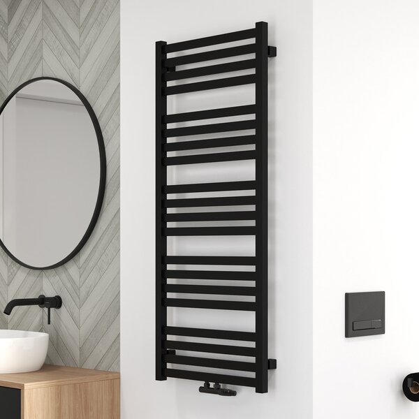 Oltens Vanlig koupelnový radiátor žebříkový 121x50 cm černá mat 55008300