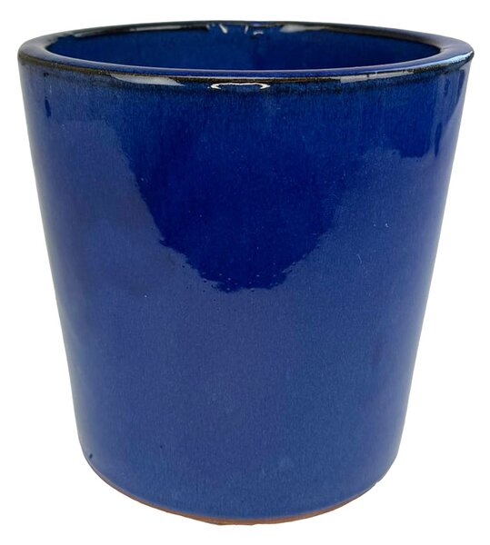 Květináč keramický glazovaný PURE 19x18 cm tm.modrý