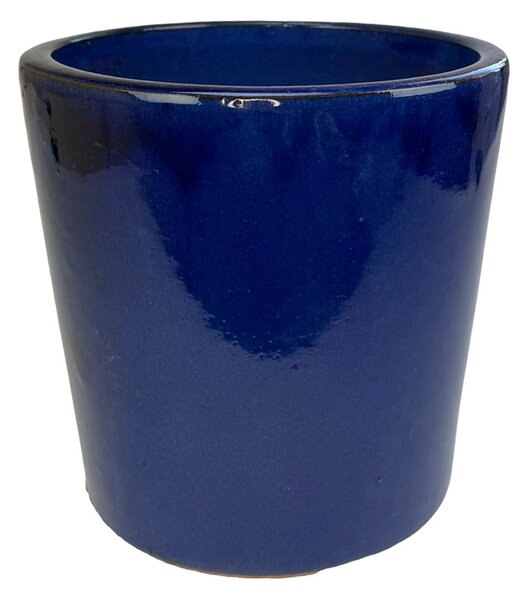 Květináč keramický glazovaný PURE 24x21 cm tm.modrý