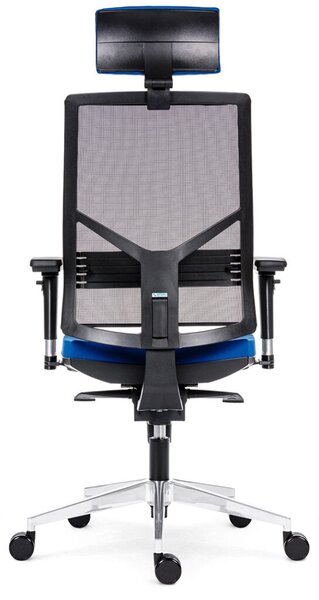 ANTARES kancelářská židle 1850 SYN Omnia ALU PDH, nosnost 130 kg, Mechanika: SL s posuvem sedáku, Hlavová opěrka: Ano, Područky: AR08C PU, Kříž: Leštěný hliník. Židle je v plné výbavě