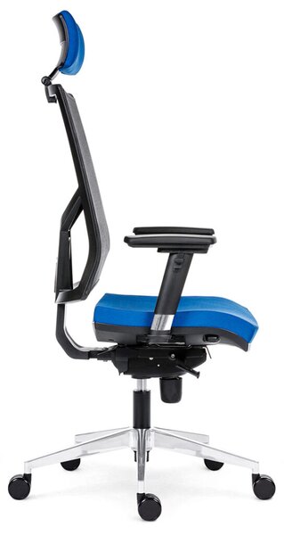 ANTARES kancelářská židle 1850 SYN Omnia ALU PDH, nosnost 130 kg, Mechanika: SL s posuvem sedáku, Hlavová opěrka: Ano, Područky: AR08C PU, Kříž: Leštěný hliník. Židle je v plné výbavě