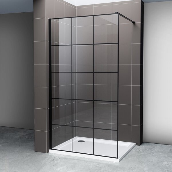Hagser Agatha sprchová zástěna walk-in 100 cm černá matný/průhledné sklo HGR11000022
