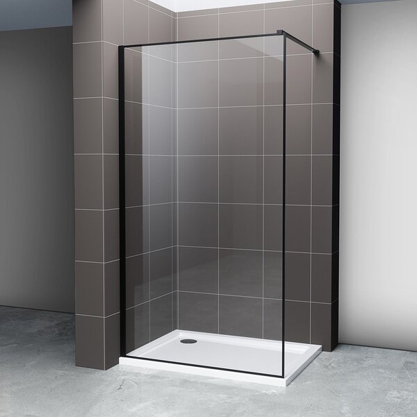 Hagser Hawisa sprchová zástěna walk-in 120 cm černá matný/průhledné sklo HGR70000022