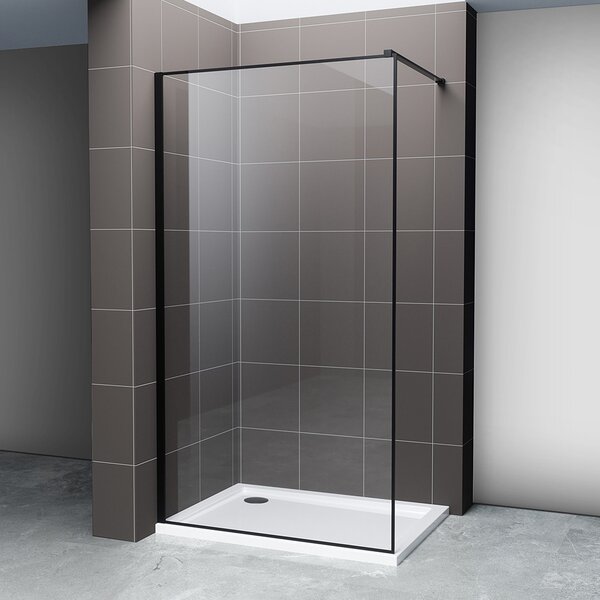 Hagser Hawisa sprchová zástěna walk-in 80 cm černá matný/průhledné sklo HGR40000022