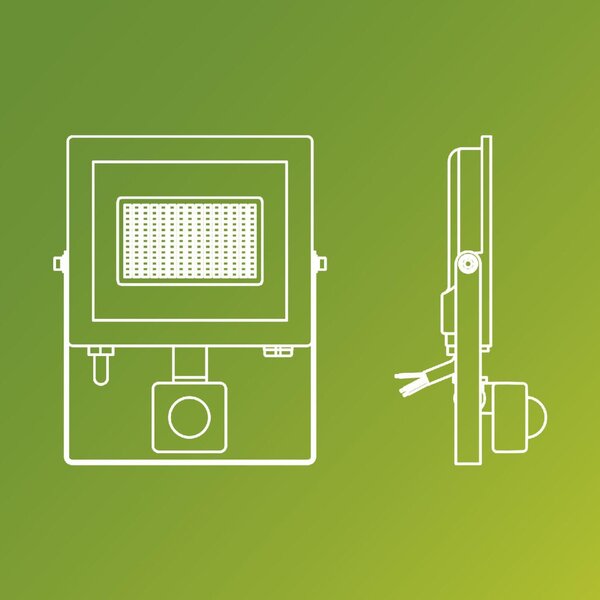 Philips Lois UltraEfficient venkovní LED reflektor Flood Light se senzorem 14W 2600lm 3000K IP65, antracit