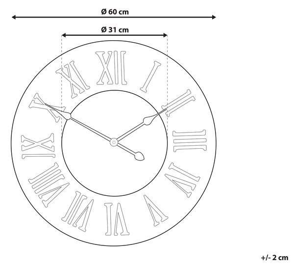 Nástěnné hodiny CUILCO 60 cm Borovicové dřevo Hnědá