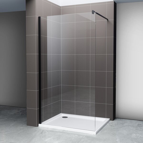 Hagser Bertina sprchová zástěna walk-in 80 cm černá matný/průhledné sklo HGR00000022