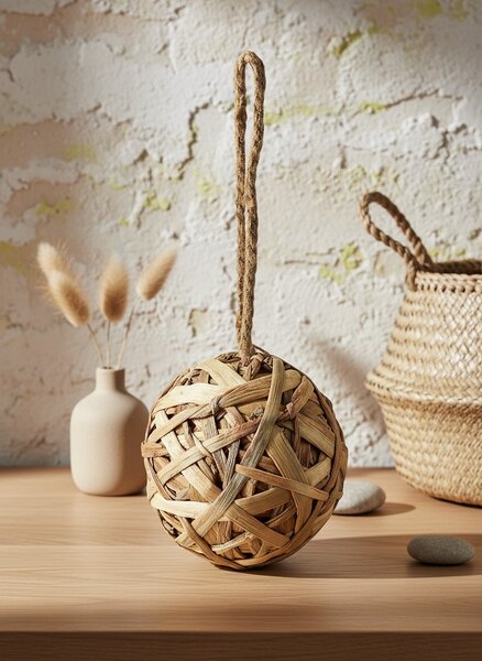 Mondex Dekorativní závěsná koule AMPARO 18 cm vodní hyacint natural