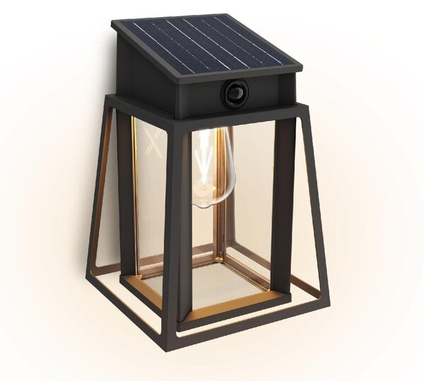 Philips Lysin UltraEfficient solární LED svítidlo se senzorem 3,2W 500lm 2700K IP44 hranaté, černé