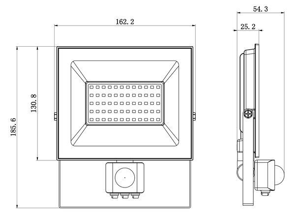LED reflektor 50W s pohybovým a soumrakovým senzorem - 4500 lm, 4000K BERGE