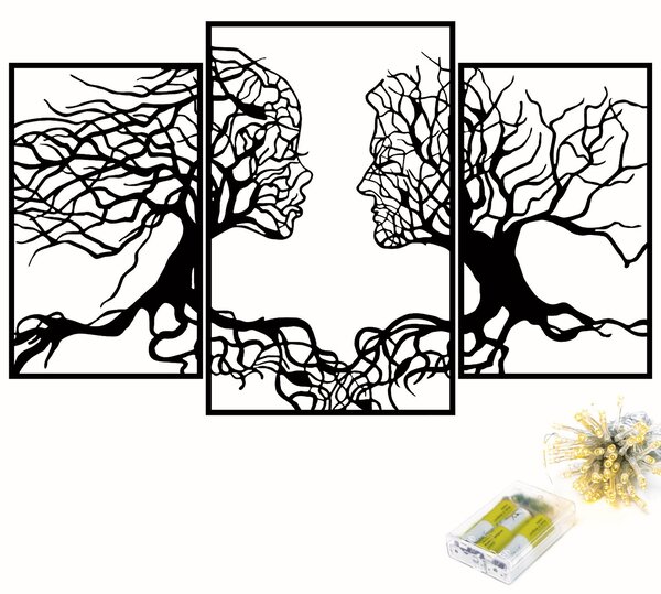Wallity Nástěnná kovová světelná dekorace Tree Person černá