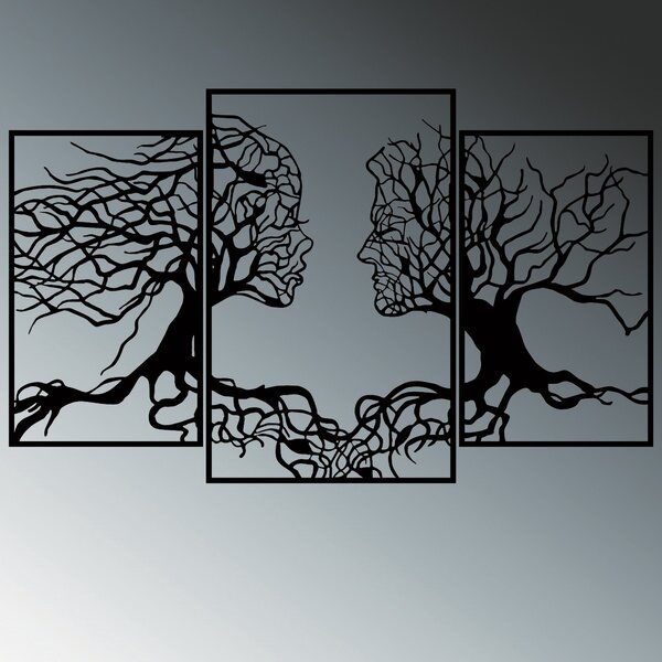Wallity Nástěnná kovová světelná dekorace Tree Person černá