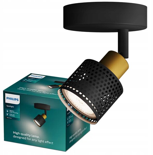 Nástěnné a stropní svítidlo GU10 LED Černo-měděné Niall Philips