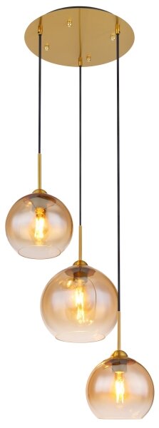 Globo 15788-3H - Lustr na lanku JAMESSA 3xE27/60W/230V mosaz